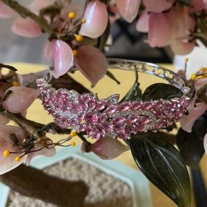 Vintage 925 pink turmaline white sapphire bracelet